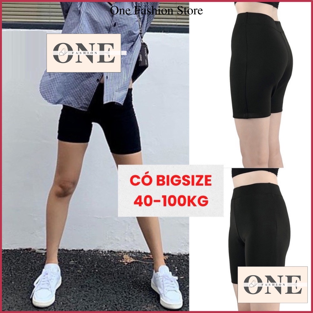 Quần Lengging đùi nữ chất thun cao cấp co giãn siêu tốt dạng biker mặc tập gym có size lớn bigsize O