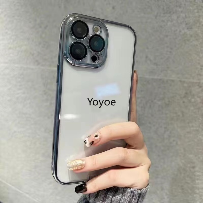 Ốp Điện Thoại gel silica Mềm Trong Suốt Mạ Điện Chống Sốc Thời Trang Đơn Giản Cho iPhone 14 13 12 11 Pro Max Plus