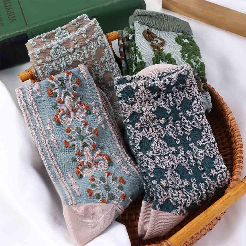 Vớ Cotton Họa Tiết Thêu Phong Cách Lolita Dành Cho Nữ