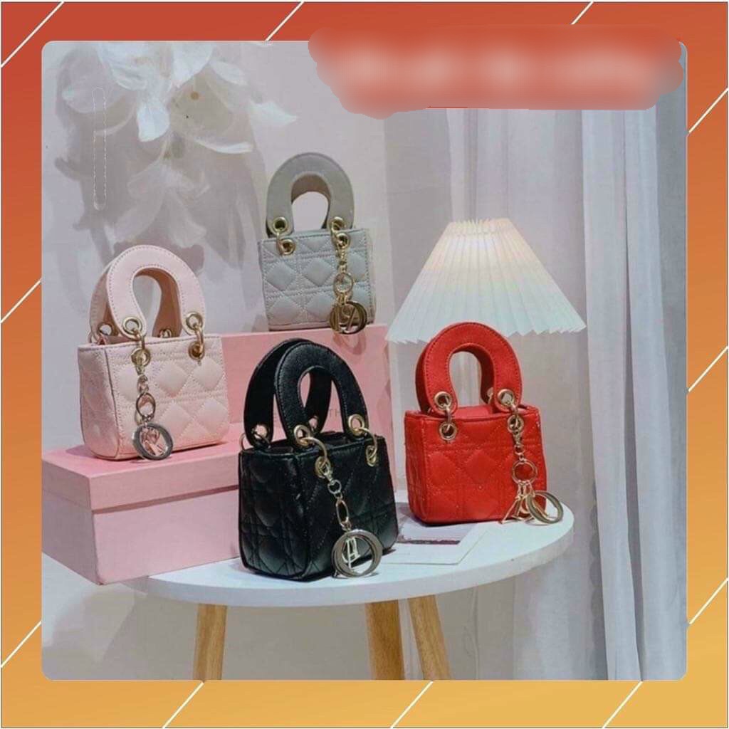Túi xách nữ ô vuông size mini dây da không móc Da PU