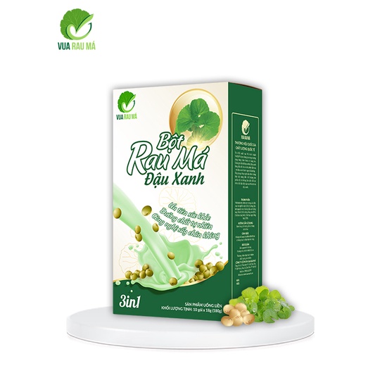 Bột rau má đậu xanh Vua Rau Má 12 goi nhỏ, mát gan giải độc thanh nhiệt.