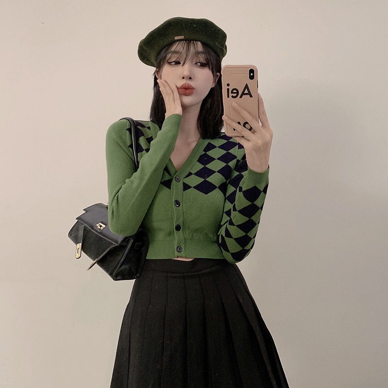 COZOK Áo Khoác cardigan Dệt Kim Tay Dài Cài Khuy Kiểu Vintage Xinh Xắn