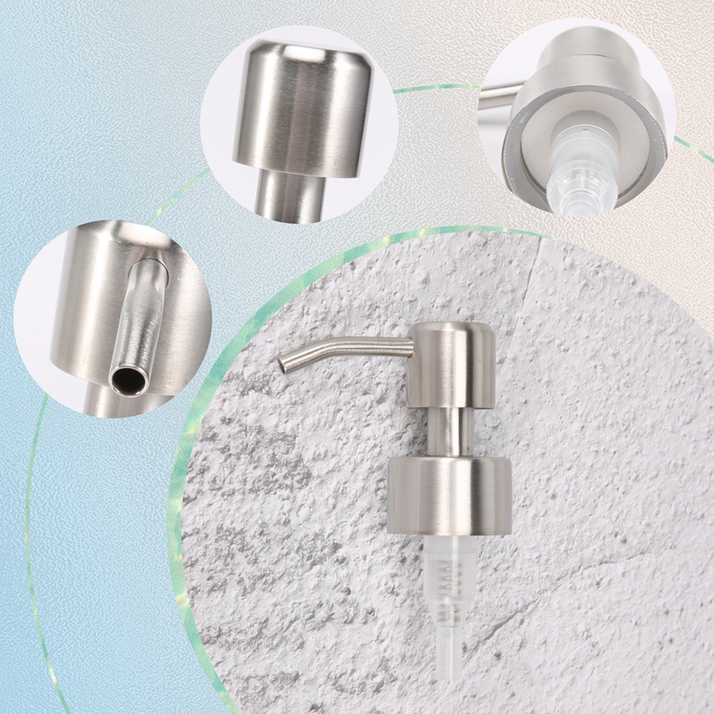 5 cái Bơm xà phòng bằng thép không gỉ Thay thế 28 răng Chai kim loại Đầu phun kem dưỡng da