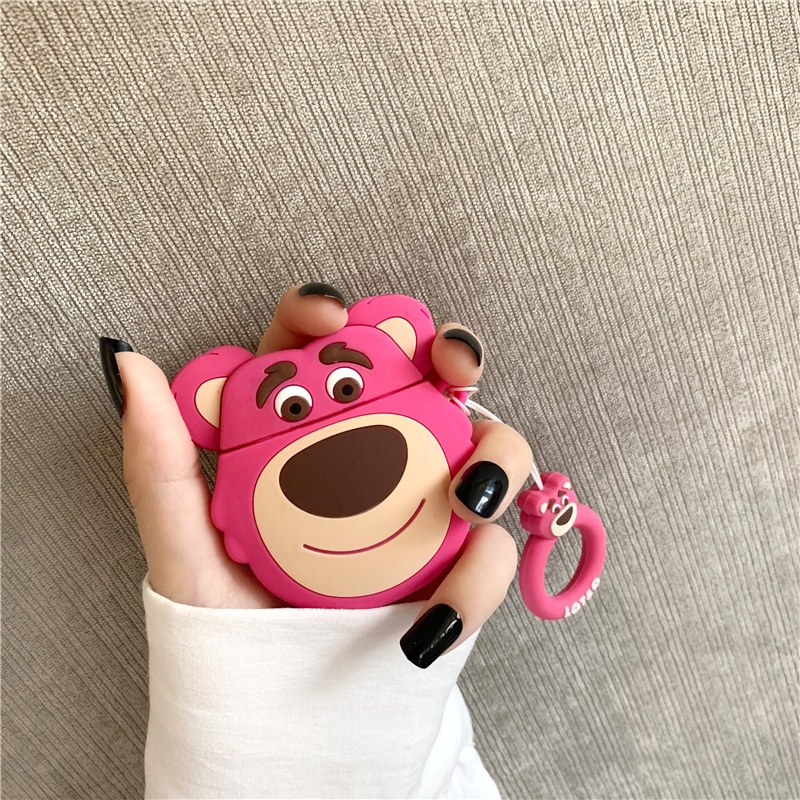 Vỏ Bảo Vệ Hộp Sạc Tai Nghe Airpods Pro 2 3 1 Bằng Silicon Họa Tiết Gấu Lotso Dễ Thương