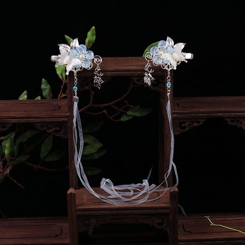 Kẹp Tóc Hình Bướm / Hoa / Hươu Phong Cách Trung Hoa Dễ Thương Cho Bé Gái