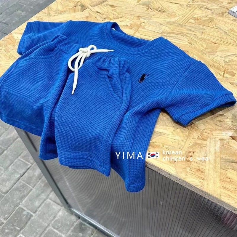 Set Đồ Thể Thao 2 Món Gồm Áo Tay Cộc Màu Trơn Phong Cách Hàn Quốc Thời Trang Mùa Hè Cho Bé