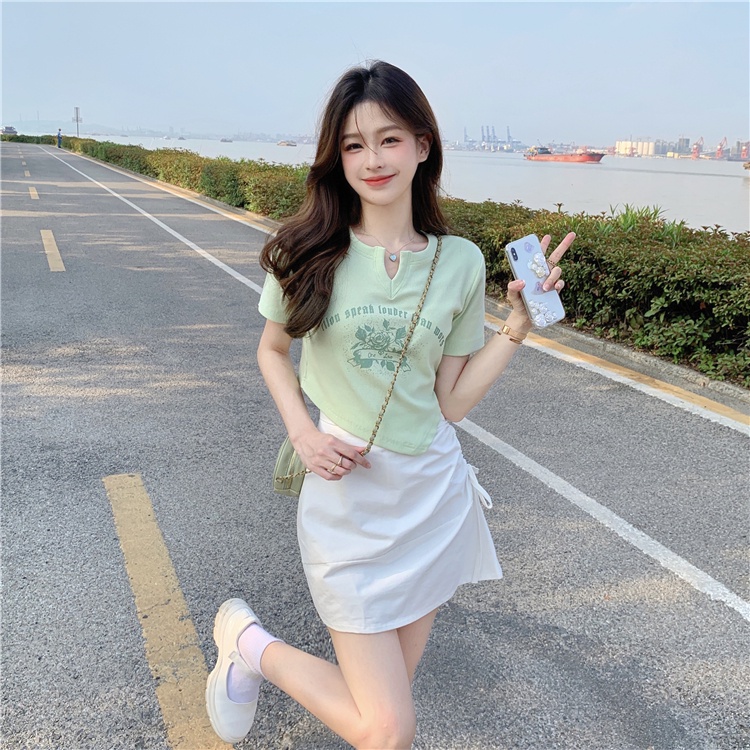 Áo Thun Tay Ngắn Cổ Chữ V Thiết Kế Mới Thời Trang Mùa Hè Dành Cho