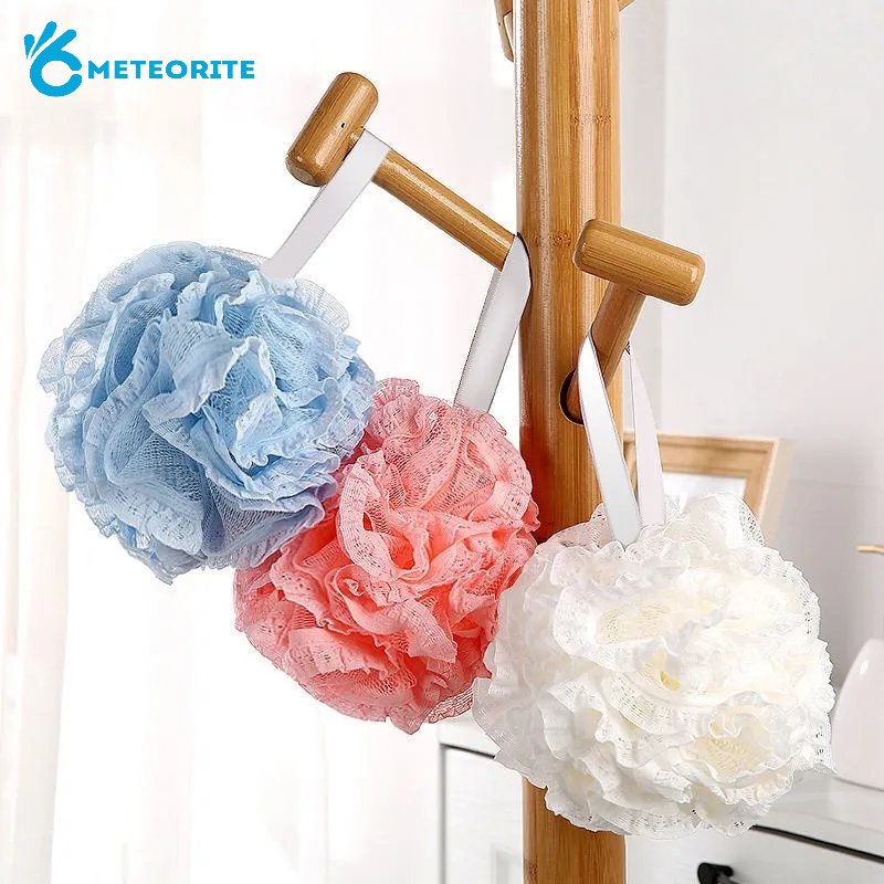 1 Bông Tắm Diềm Xếp Nếp Phối Ren Lớn Tẩy Tế Bào Chết Da Nhanh Chóng Có Thể Tái Sử Dụng