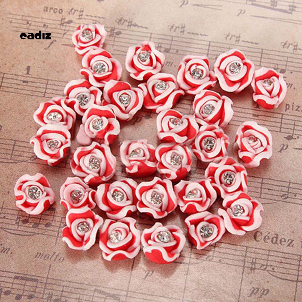 Set 20 Phụ Kiện Trang Trí Móng Nghệ Thuật Hình Hoa Hồng 3D Bằng Gốm Sứ Thời Trang Charms