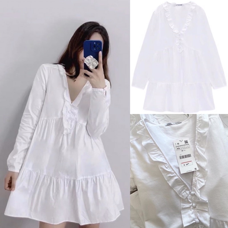 Váy ZR babydoll trắng