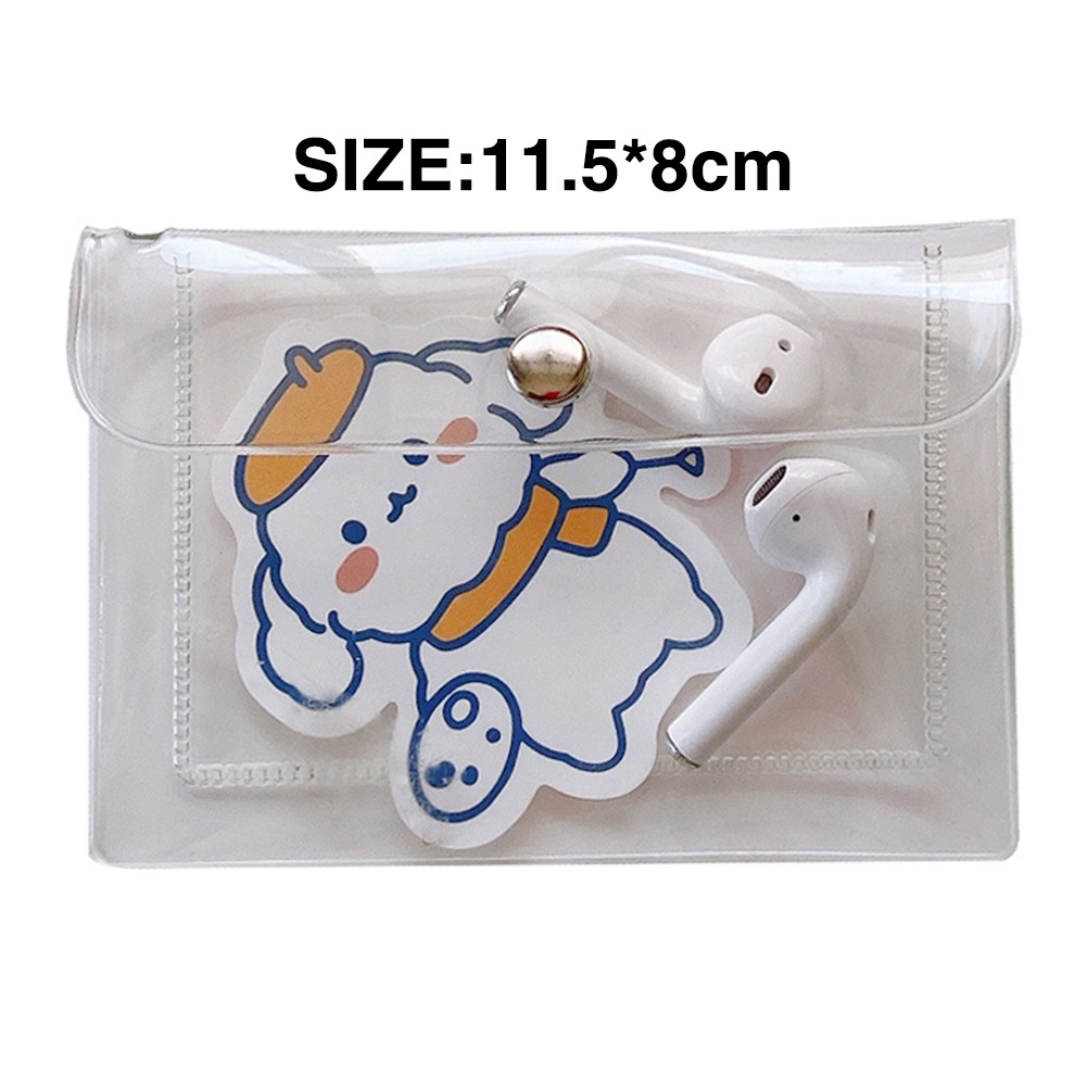 Túi Đựng Tiền Xu Mini Bằng PVC Trong Suốt Chống Nước Chống Rách Có Nút Gài Và Dây Xích JP5