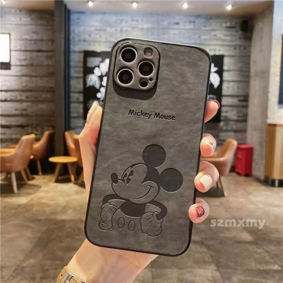 Ốp Điện Thoại Da Hình Mickey 3D Cho Iphone 14 Pro Max 13 Pro Max 12 11 Mini X XS XR 7 8 Plus
