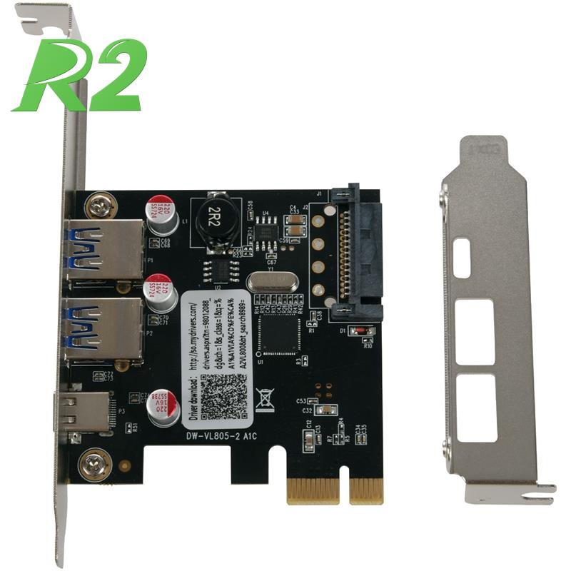 Thẻ Mở Rộng Pci-E Usb 3.1 Type C Pcie Sang 1 Type C Và 2 Type A 3.0 Usb Cho Máy Tính Để Bàn