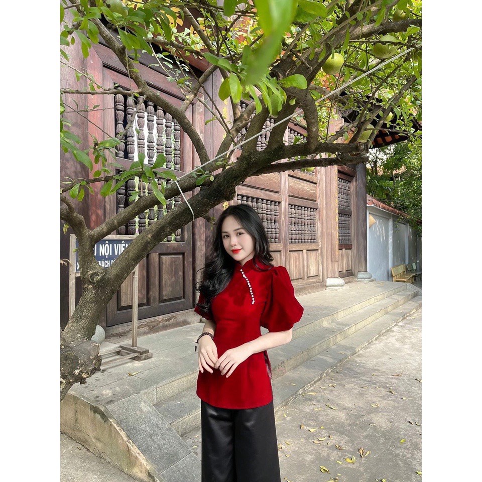 Bộ Phật Tử Nữ Kèm Quần Ống Rộng Chất Lụa QM|SU