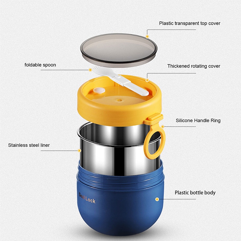 Hộp Đựng Cơm Trưa Nhiều Ngăn Dung Tích 600ML