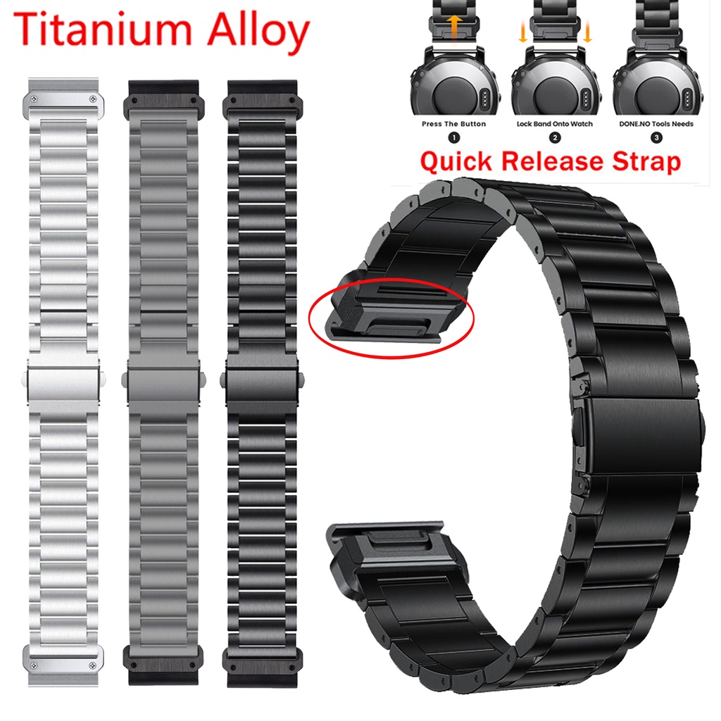 Dây Đeo Hợp Kim Titan Chất Lượng Cao 26mm 22mm Cho Garmin Fenix 7 7X 6 6X Pro 5 5X Plus 3 3HR 2 Forerunner 965 955 945 935 Marq Gen2