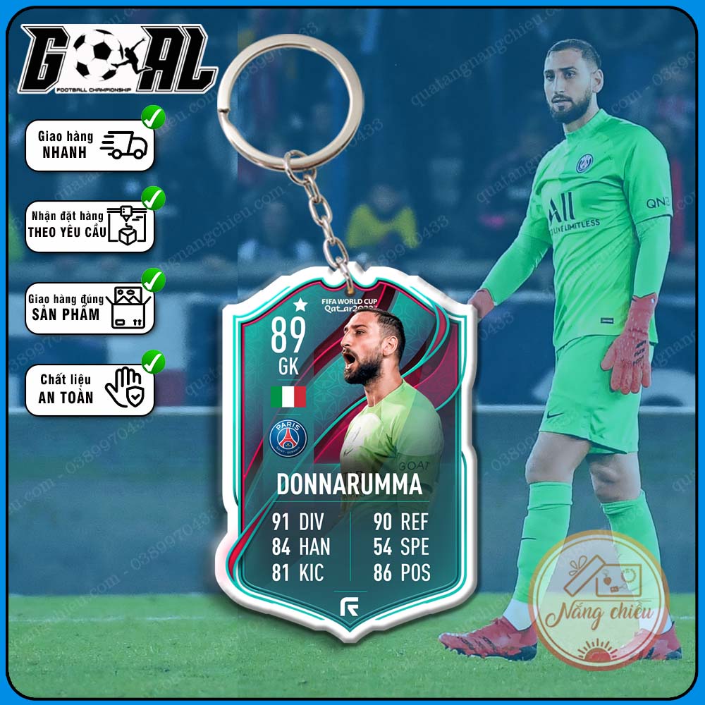 Thẻ icon bóng đá gaming - Móc khóa in hình Gianluigi Donnarumma - CLB PSG [7137-7148]