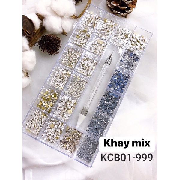 Khay đá khối mix chân lưới + tặng kèm khay + chấm đá inox
