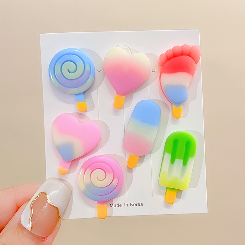 Bộ 10 Miếng Dán Hình Kẹo Mút Nhiều Màu Sắc Dùng Trang Trí Ốp Điện Thoại
