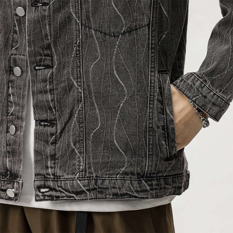 Áo Khoác Denim Dáng Rộng Thời Trang Thu Đông Dành Cho Nam