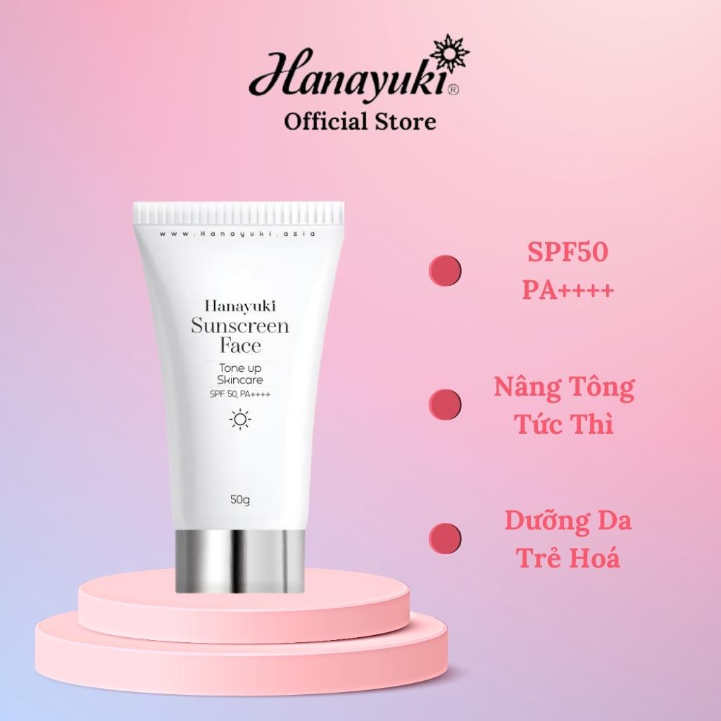 Kem Chống Nắng Hanayuki Sunscreen Face Nâng Tông Dưỡng Trắng SPF 50+/PA++++, Kem Chống Nắng Hanayuki Chính Hãng 50g CN02