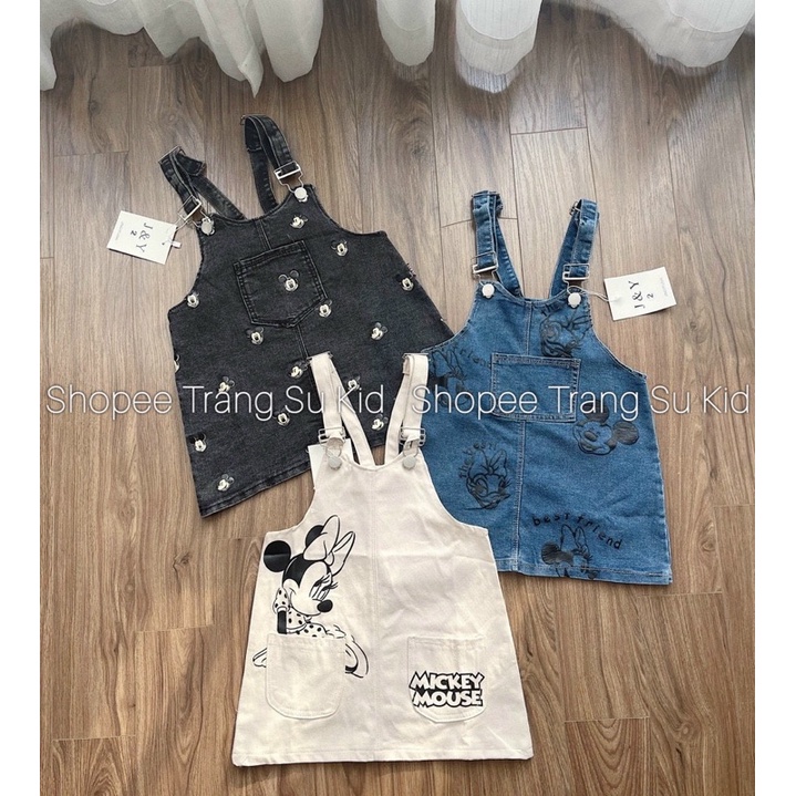 YẾM JEAN MICKEY 3 MÀU CHO BÉ GÁI CÓ NÚT CÀI ĐIỀU CHỈNH.