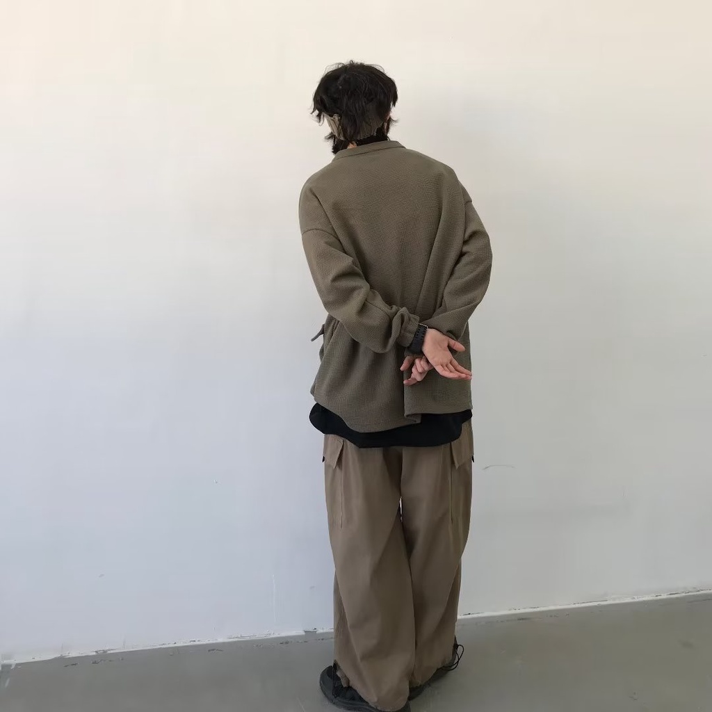 Áo Khoác Màu Trơn Dáng Rộng Phong Cách Nhật Bản Thời Trang Mùa Xuân Cho Nam Và Nữ 2 Màu Sắc Size M-2XL