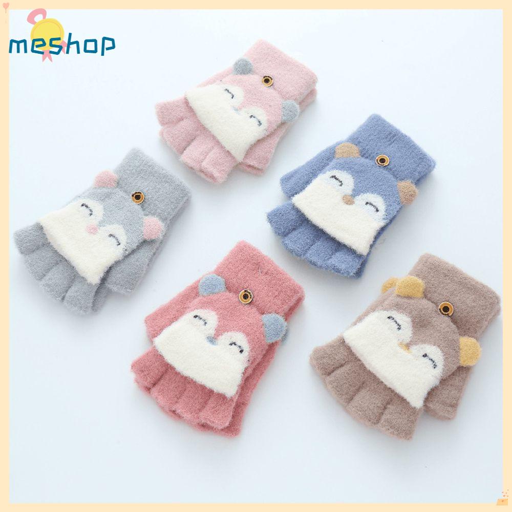 Găng Tay Dệt Kim Giữ Ấm Họa Tiết Hoạt Hình Dễ Thương