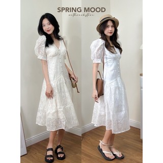 [RÁCH STORE] Đầm dài cổ tim nút bọc hạ eo chiết ngực