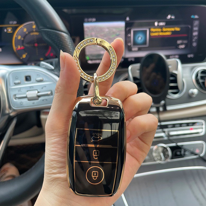 Ốp bảo vệ chìa khóa KIA K3 , Cerato , Sorento , Morning NEW  3 Nút Bấm Mạ Vàng Cao Cấp - Ốp Khóa Xe KIA