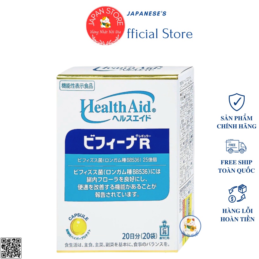 Men Vi Sinh Bifina Nhật Bản Loại R Hộp 20 Gói - Cải Thiện Tình Trạng Táo Bón, Tiêu Chảy, Đầy Hơi
