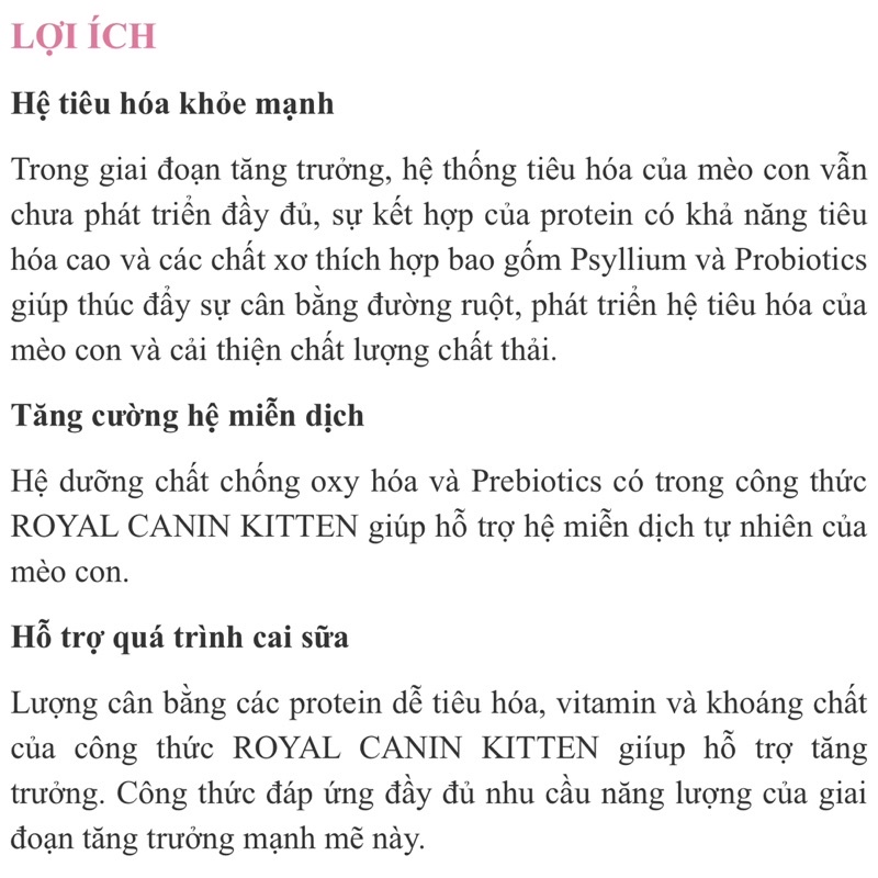 Hạt Royal Canin  Kitten 36 dinh dưỡng cho mèo con 4-12 tháng - Hạt cho mèo BINW Pack