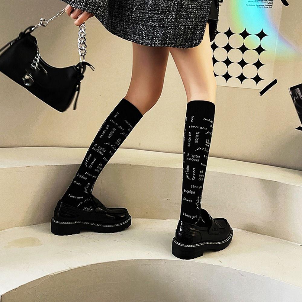 LOMBARD Đôi Vớ Thoáng Khí In Chữ Thời Trang Cá Tính