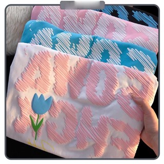 Áo thun cotton in hình Bông Hoa Áo Thun Áo Phông Tay Lỡ From rộng Unisex