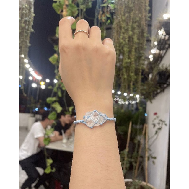 Vòng tay macrame Clear Quartz