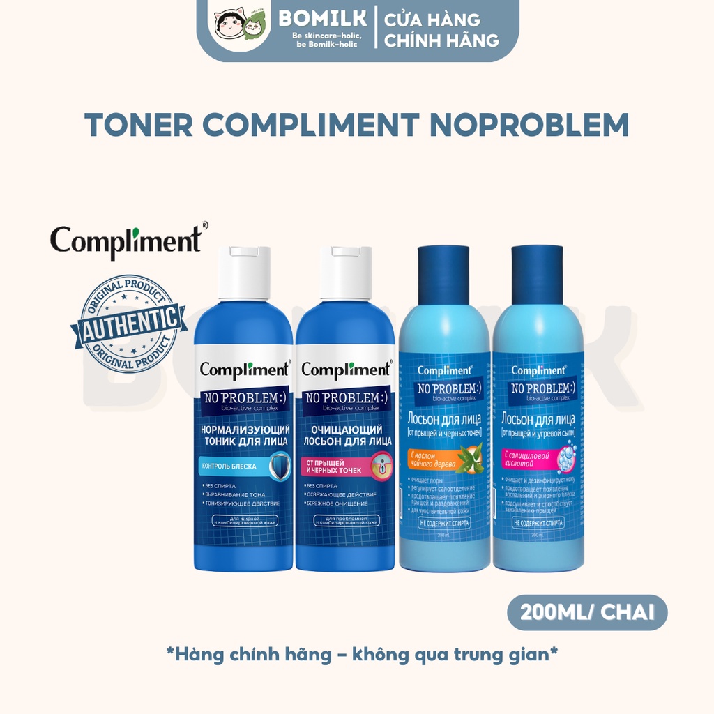Toner Compliment No Problem - toner làm sạch,  giảm mụn và giảm sưng