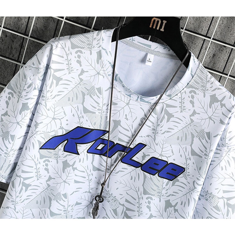 Áo Thun Ngắn Tay Cổ Tròn In Hình Lá Phong Thời Trang Mùa Hè Trẻ Trung Dành Cho Nam