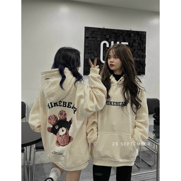 Áo khoác hoodie form rộng unisex GẤU NGƯỢC, Áo khoác hoodie form rộng nam nữ chất nỉ ngoại dày dặn