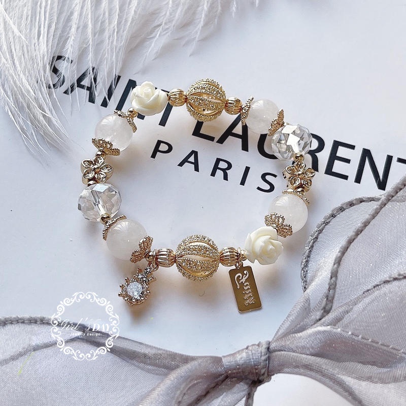 Vòng Tay Pha Lê Màu Trắng Thời Trang Cho Nữ