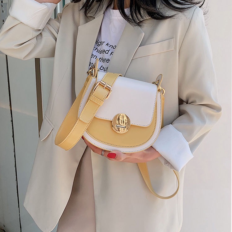 Túi Xách Đeo Vai Hình Vuông Cỡ Nhỏ Màu Tương Phản Phong Cách Hàn Quốc Thời Trang Cho Nữ