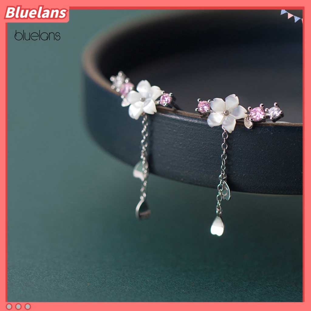 1 Cặp Bông Tai Đính Đá Hình Hoa / Vỏ Sò Thời Trang