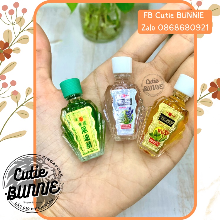 Dầu gió Xanh Trắng Vàng Con Ó Mini 3ml date 2027 / Eagle Brand / Hàng Nội địa Singapore