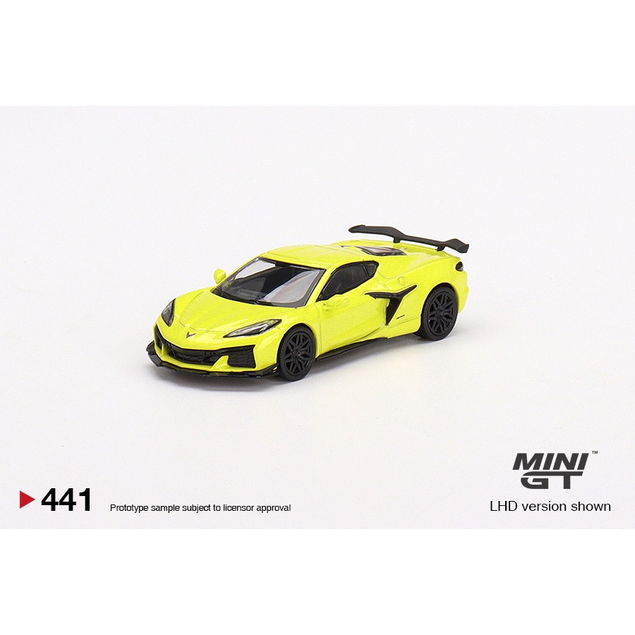 (Premium bánh cao su) Xe mô hình MINI GT (No441) Chevrolet Corvette Z06 2023 Accelerate Yellow