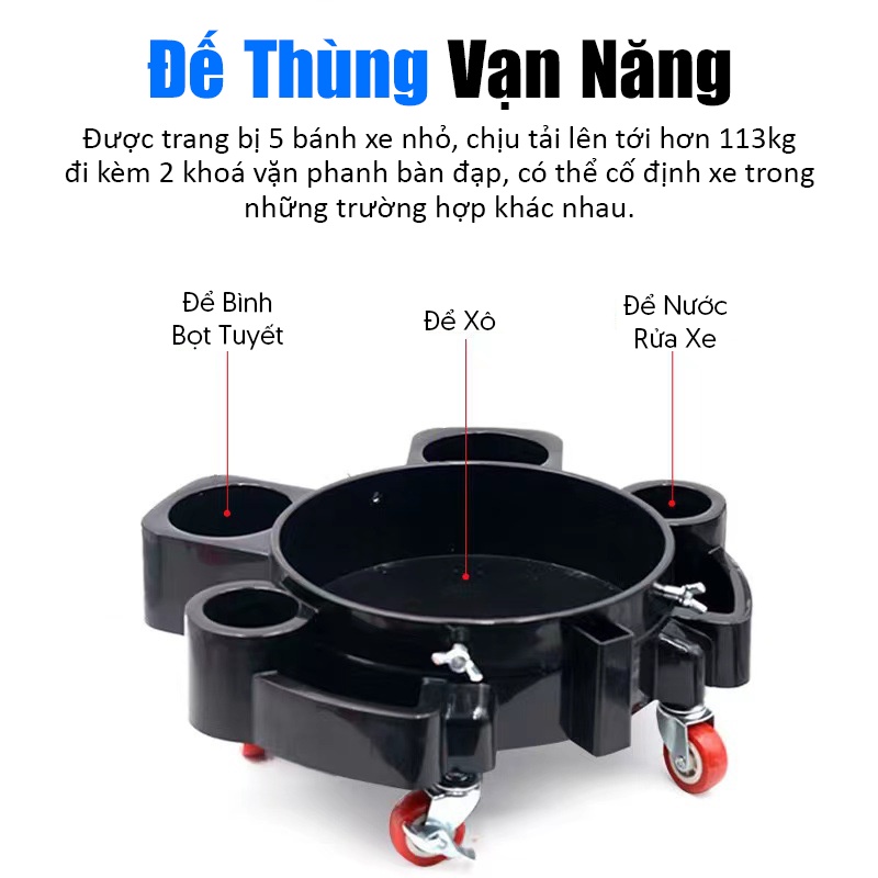 [HCM] Chân đế xoay đựng xô nước rửa xe So Easy 20 lít RX50-CD bằng nhựa có chân bánh xe dễ dàng di chuyển dùng