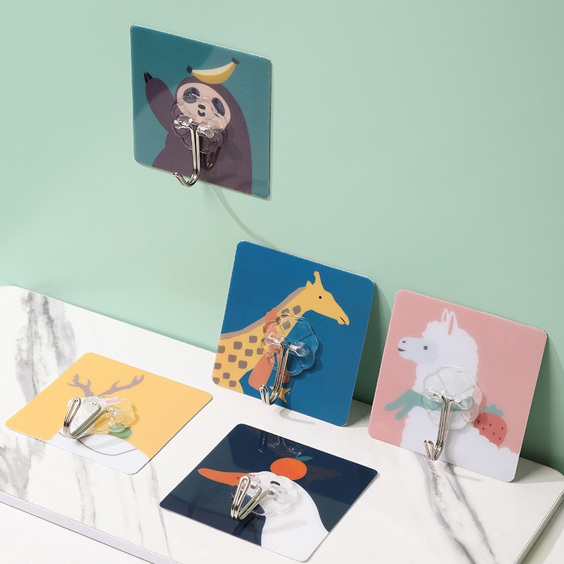 Móc Treo Đồ Dán Tường Tự Dính Không Để Lại Dấu Vết Họa Tiết Hoạt Hình