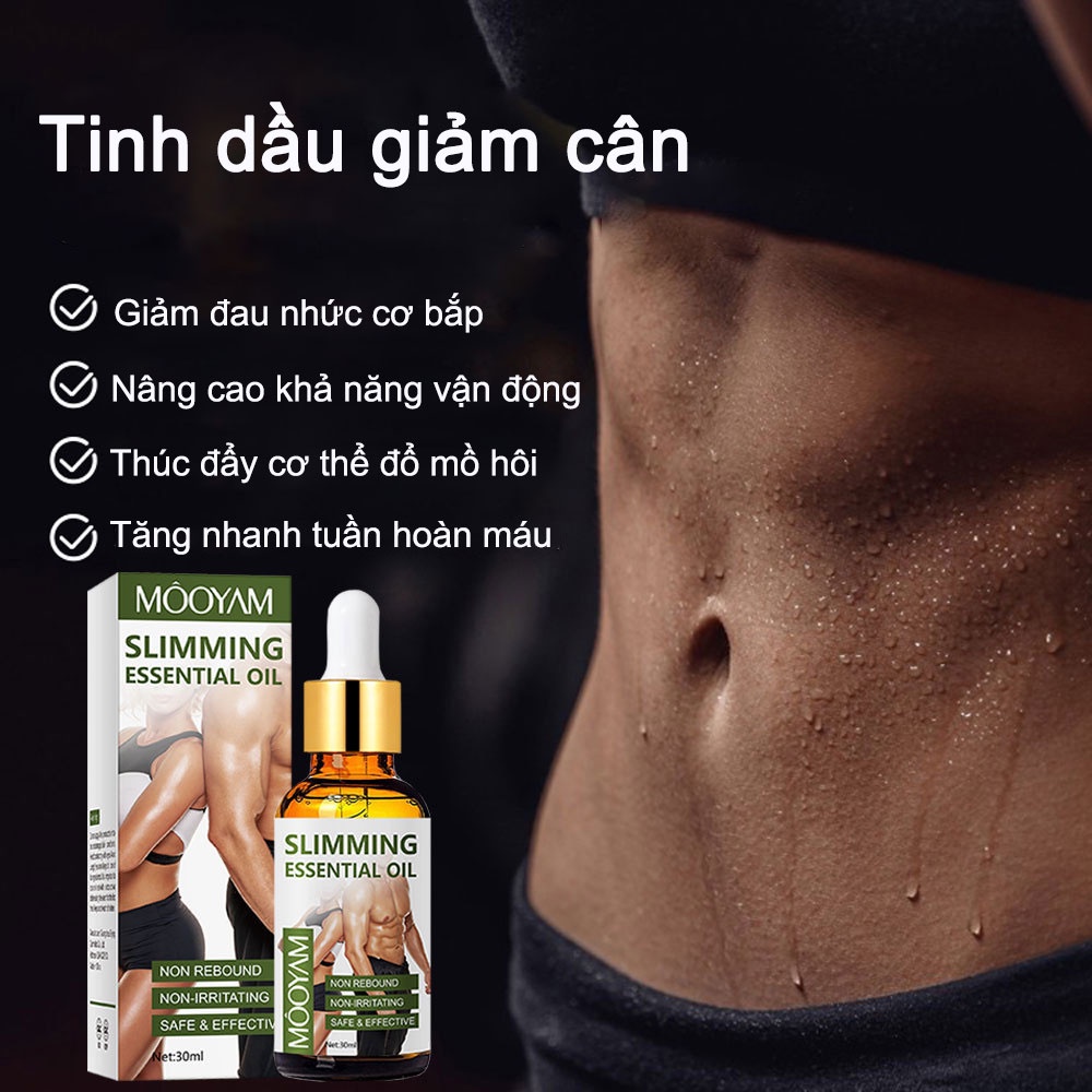 Tinh dầu massage giảm béo MOOYAM slimming essential oil 30ml Tập thể dục, đốt mỡ, giảm cân, tạo hình
