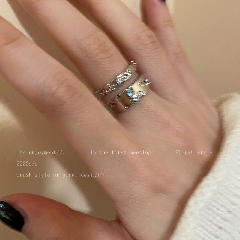 Nhẫn Hở Mạ Bạc Đính Đá Zircon Đơn Giản