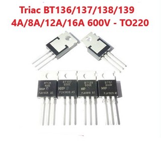 Triac bt136, bt137, bt138, bt139 - 600e 4a / 8a / 12a / 16a 600v to220