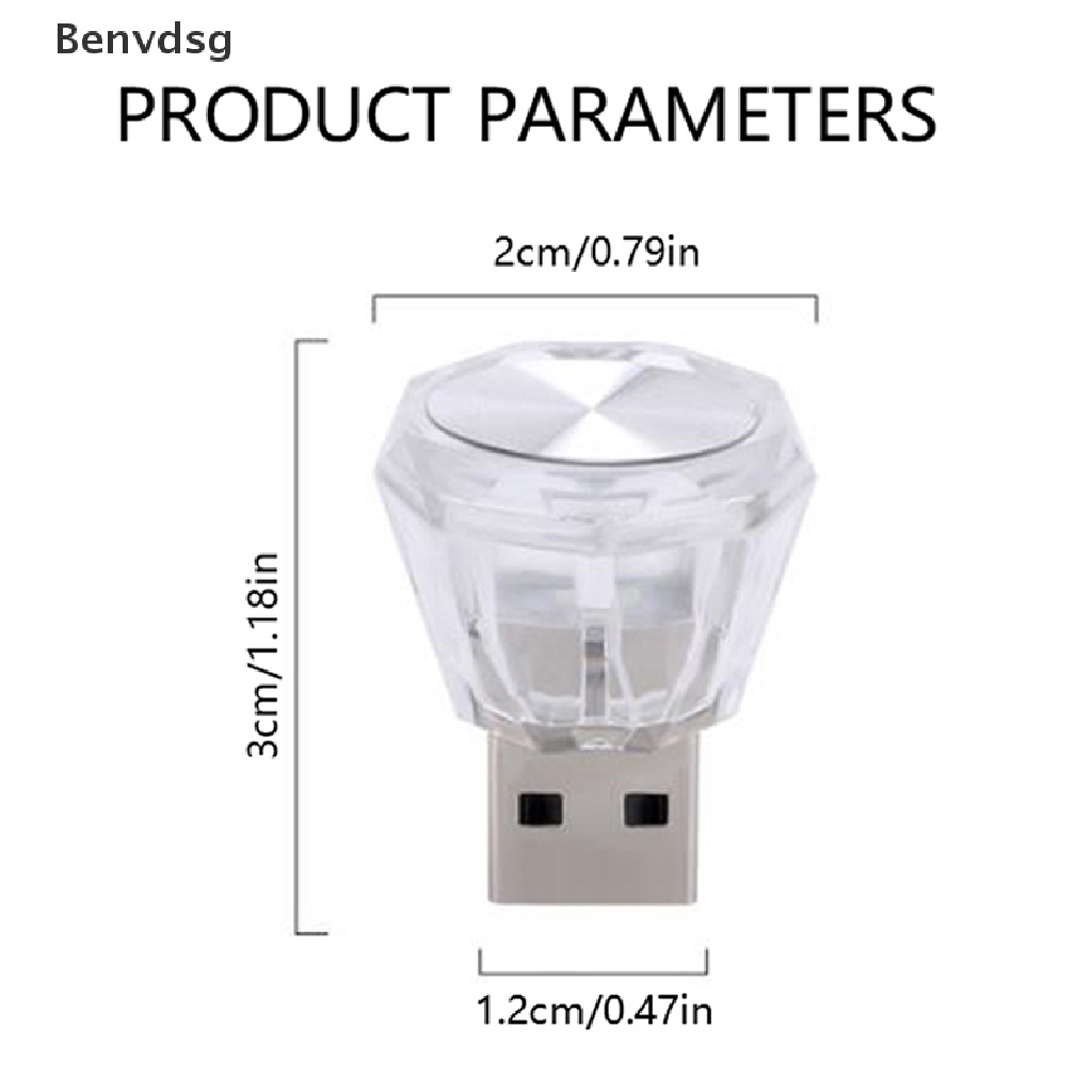 Benvdsg &gt; Đèn LED USB Mini Nhiều Màu Sắc Tạo Không Khí Cho Xe Hơi