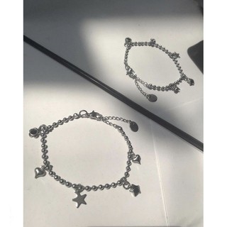Vòng tay Bi 3mm phối Charm zircon Đen Madde (1483)